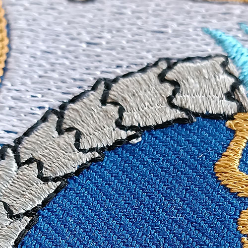 Running stitch embroidery